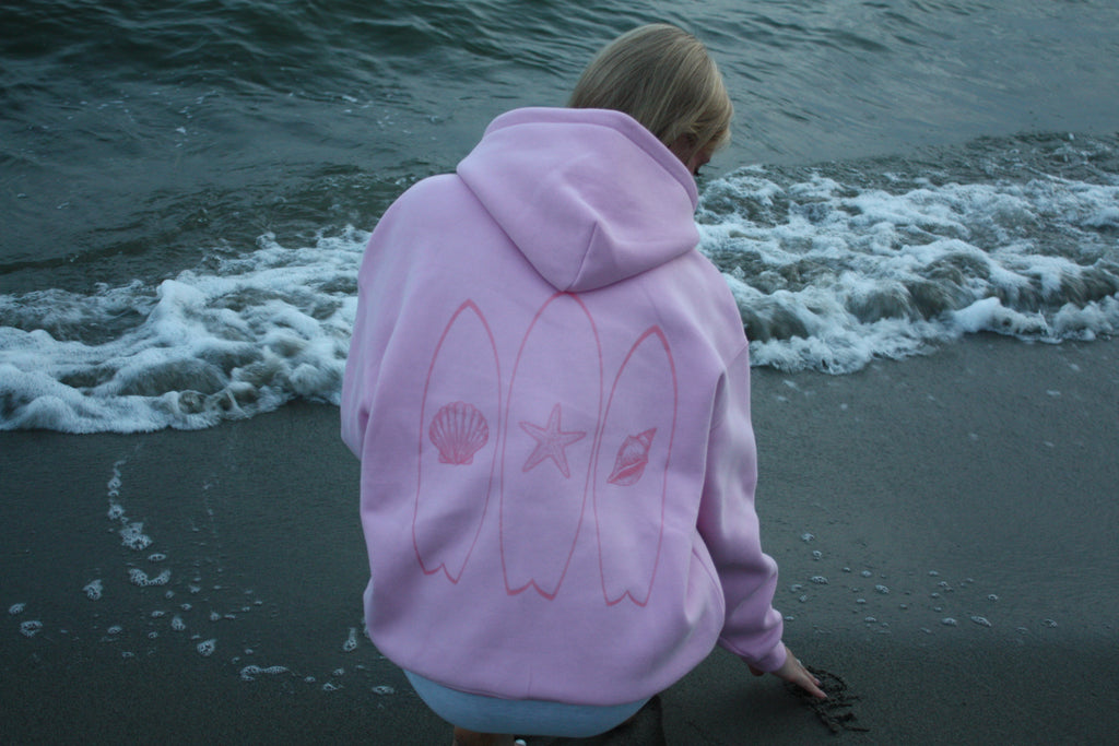 Under Pink Skies Oversize Fleeced Hoodie