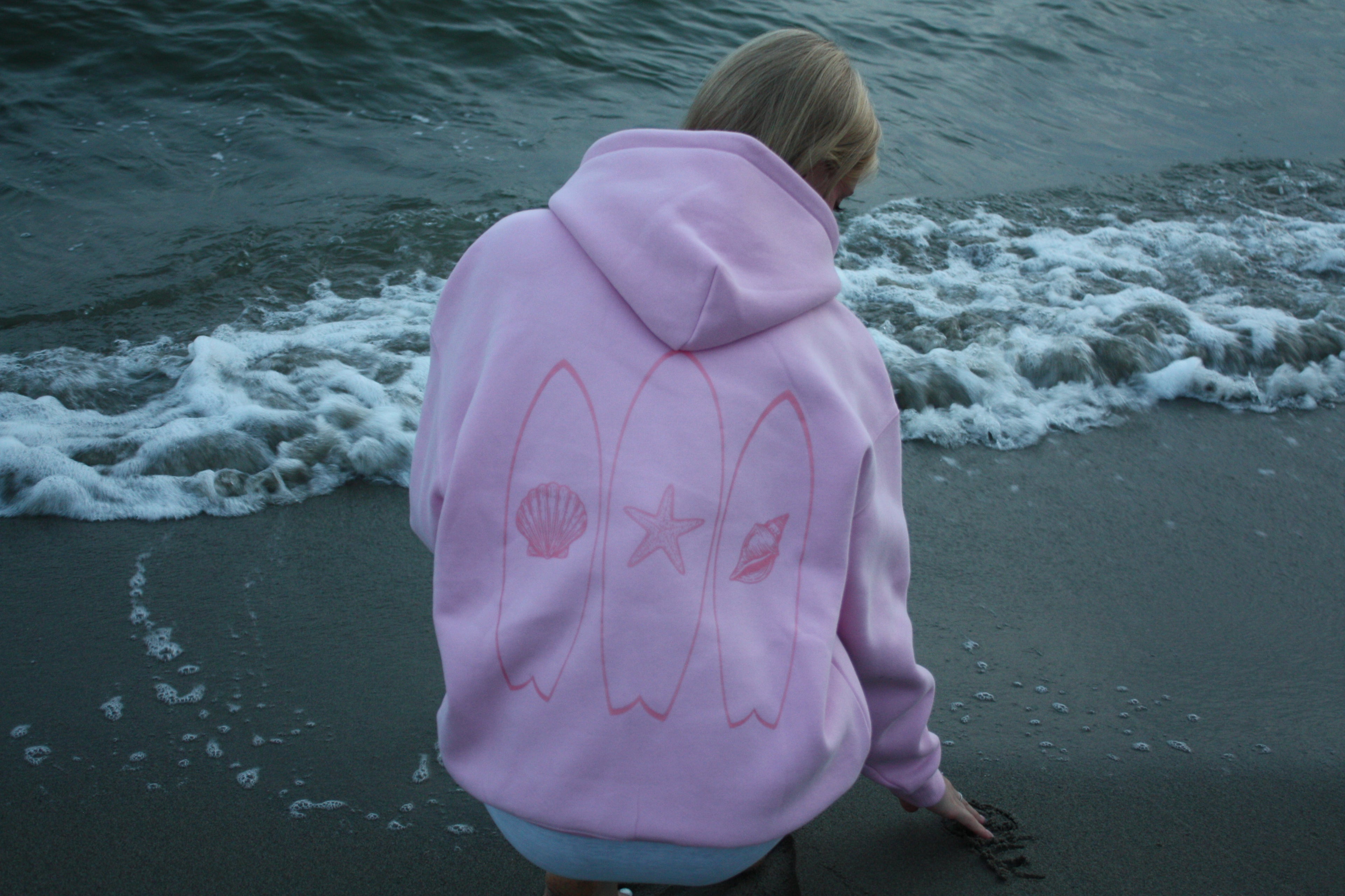 Under Pink Skies Oversize Fleeced Hoodie