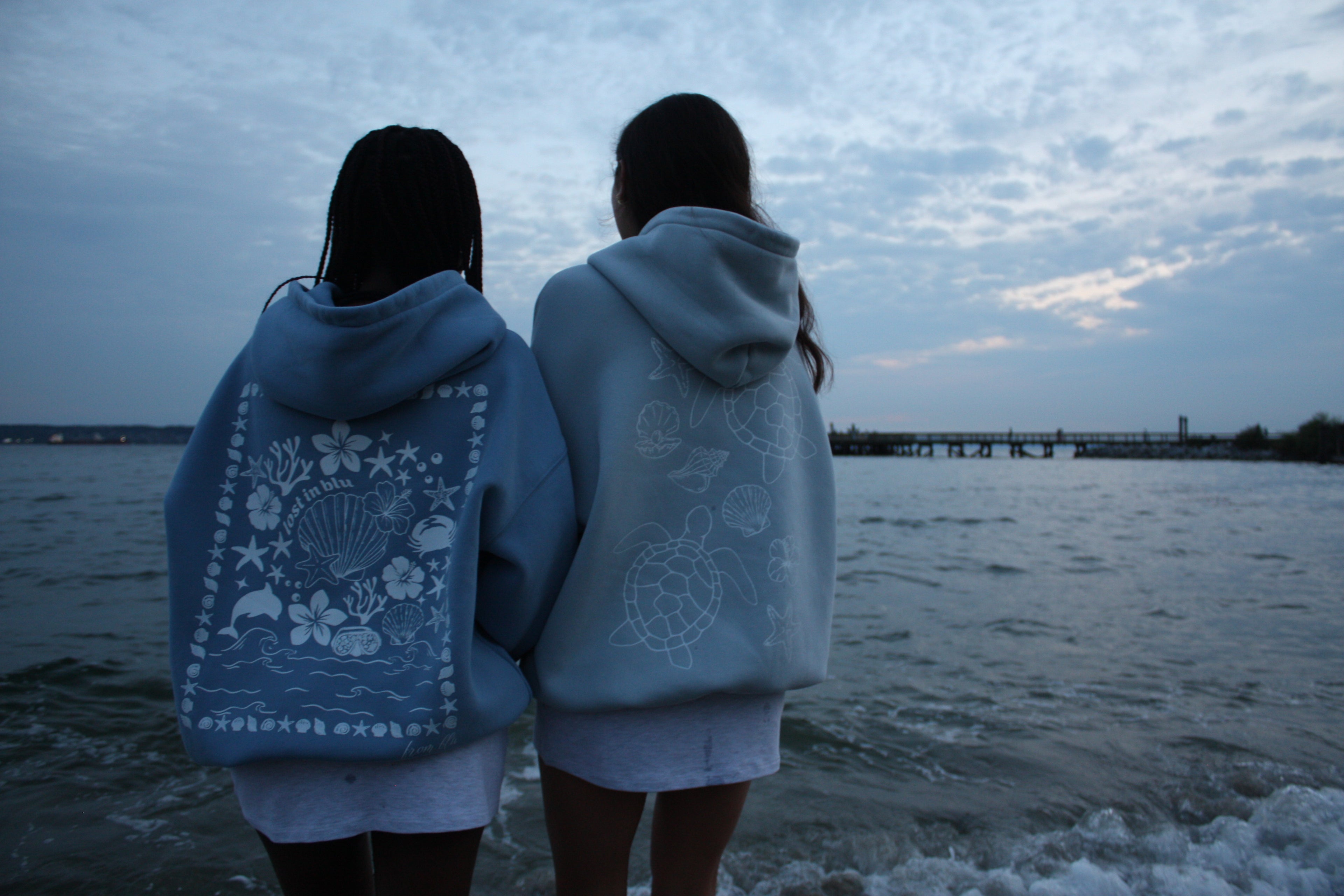 Beneath the Waves Oversize Fleeced Hoodie