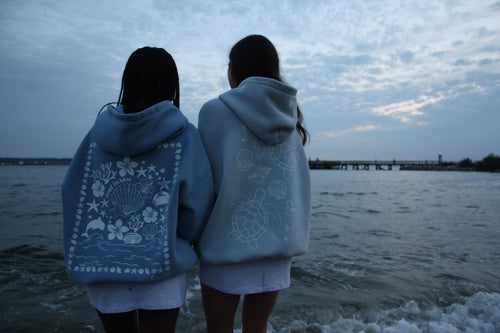 Beneath the Waves Oversize Fleeced Hoodie